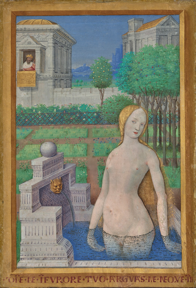 Jean Bourdichon, Bathsheba Bathing, Hours of Louis XII