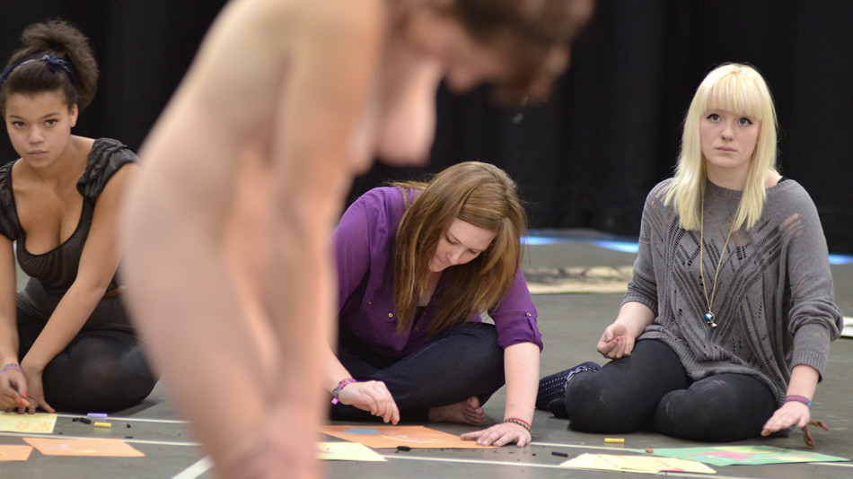 Carol modelling during an Outreach Workshop