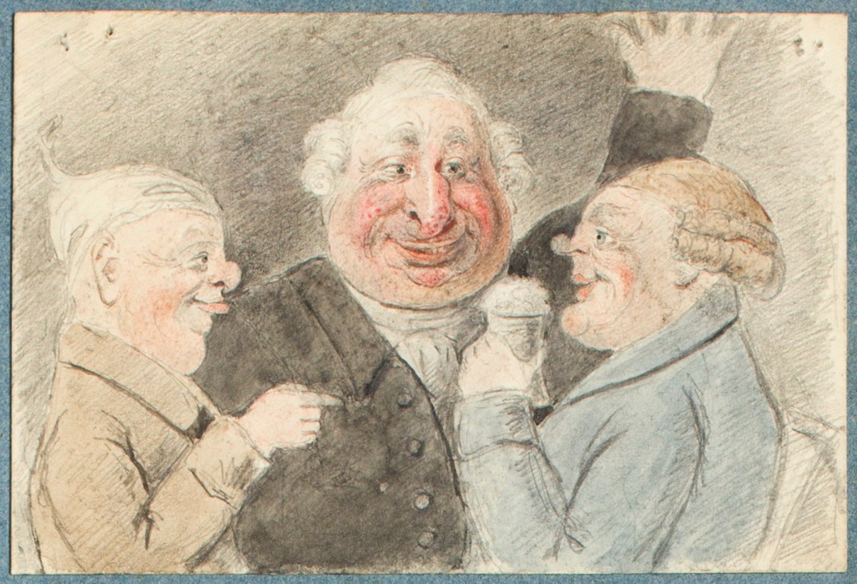 William Daniell RA, Caricature of a group of three men