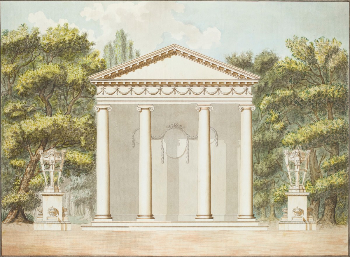Sir William Chambers RA, Design, almost as executed, for the Temple of Diana, Blenheim Palace, Oxfordshire: elevation
