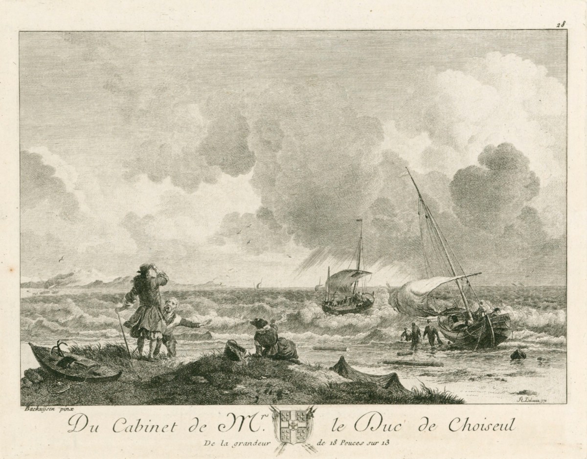 Rémi-Henri-Joseph Delvaux, A stormy coastal scene