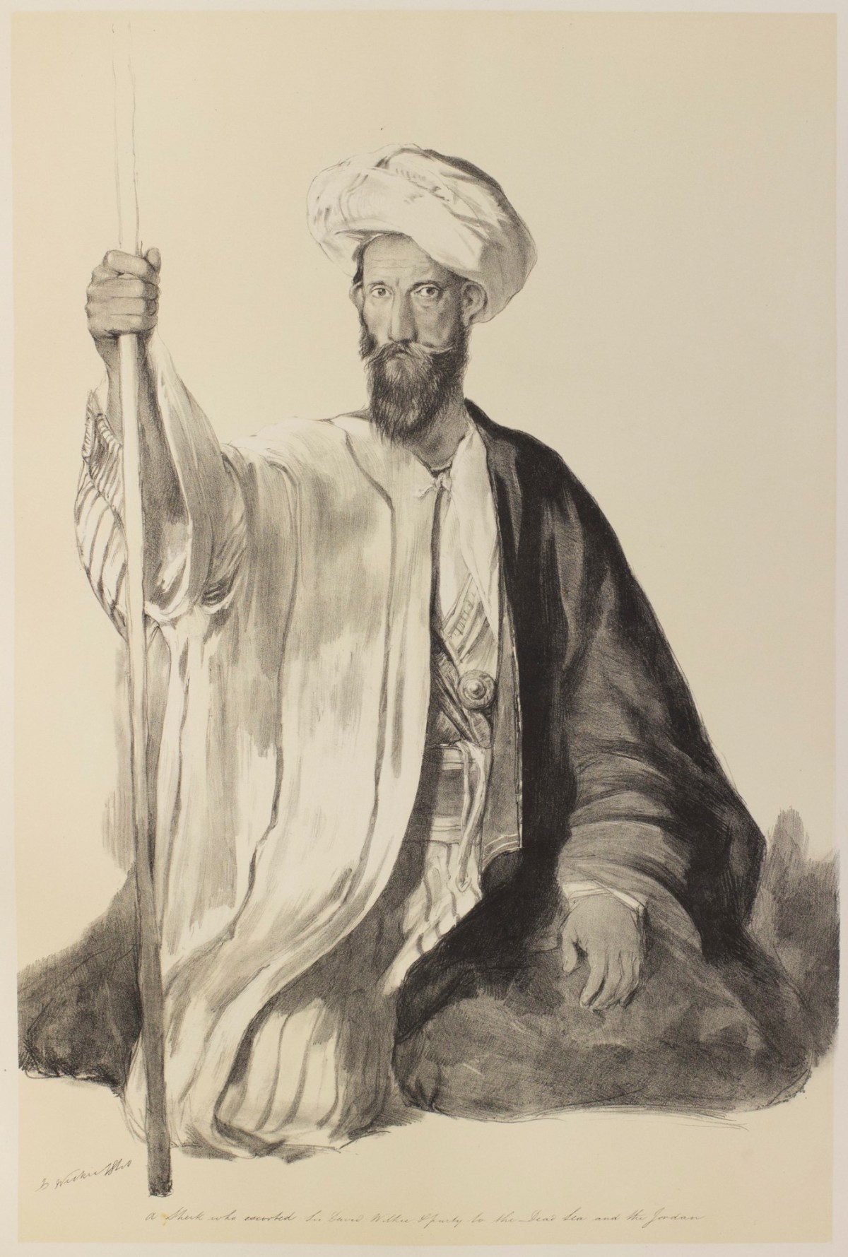 Sir David Wilkie RA, The Sheik who escorted Sir D. Wilkie and party to the Dead Sea and Jordan