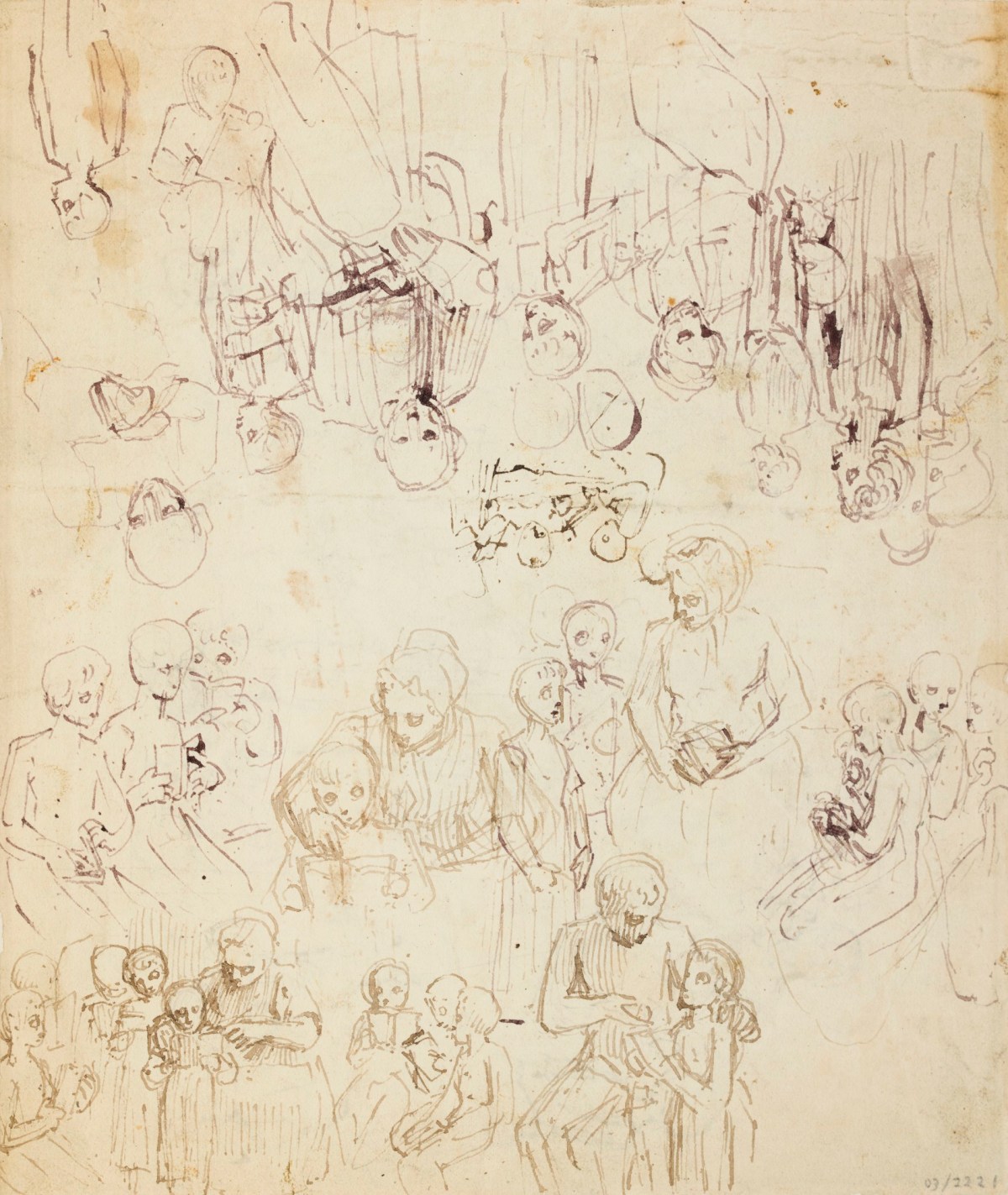 , Sheet of studies for 'The Schoolmistress'