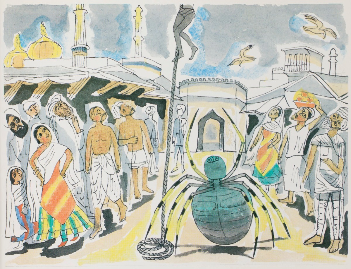 Edward Bawden RA, The Welsh Polypod working as a juggler's assistant in India
