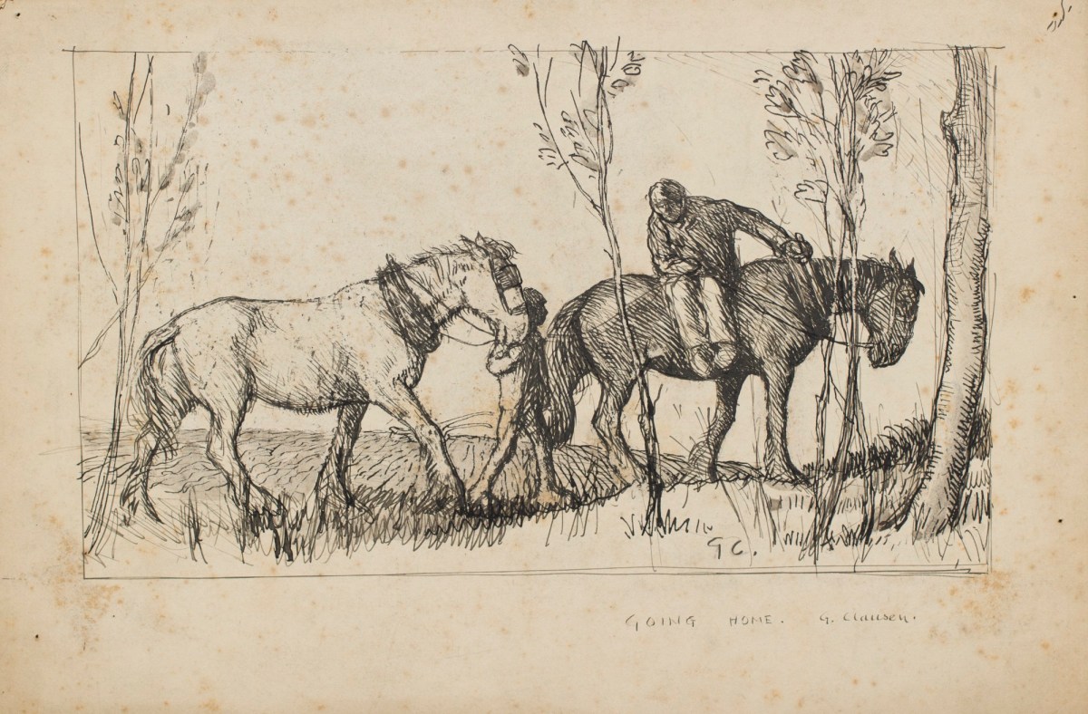 Sir George Clausen RA, Drawing after 'Going Home'