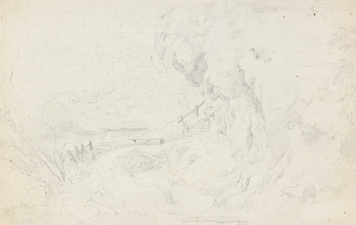 Philip Reinagle RA, Drawing of a cliff in the Isle of Wight