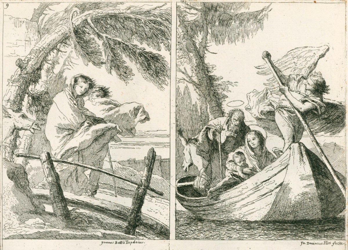 Giandomenico Tiepolo, Two scenes from The Flight into Egypt