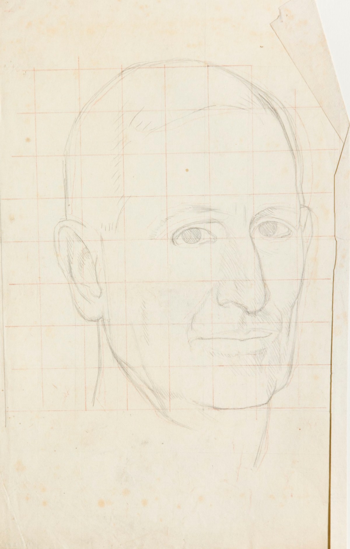 Sir George Clausen RA, Study of the head of a man with a faint moustache (W.H. Clegg)