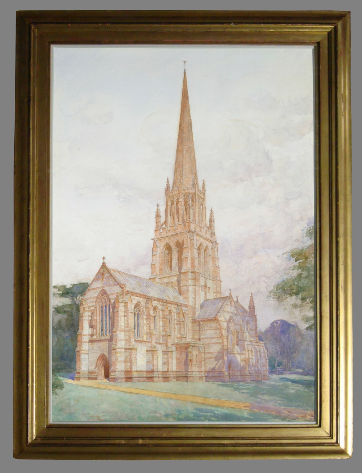 Unknown, Frame for G.F. Bodley 'Record drawing of the Church of St Mary the Virgin, Clumber, Nottinghamshire: perspective'