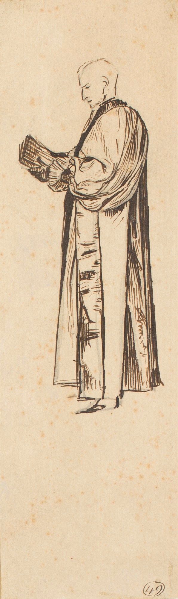 Henry Hugh Armstead RA, Study of a clergyman in profile, for a statue of Bishop Ollivant