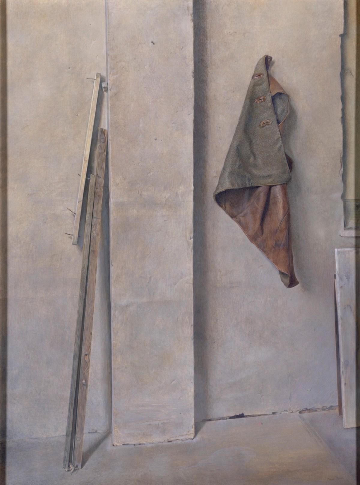 David Tindle RA, Column and leather waistcoat
