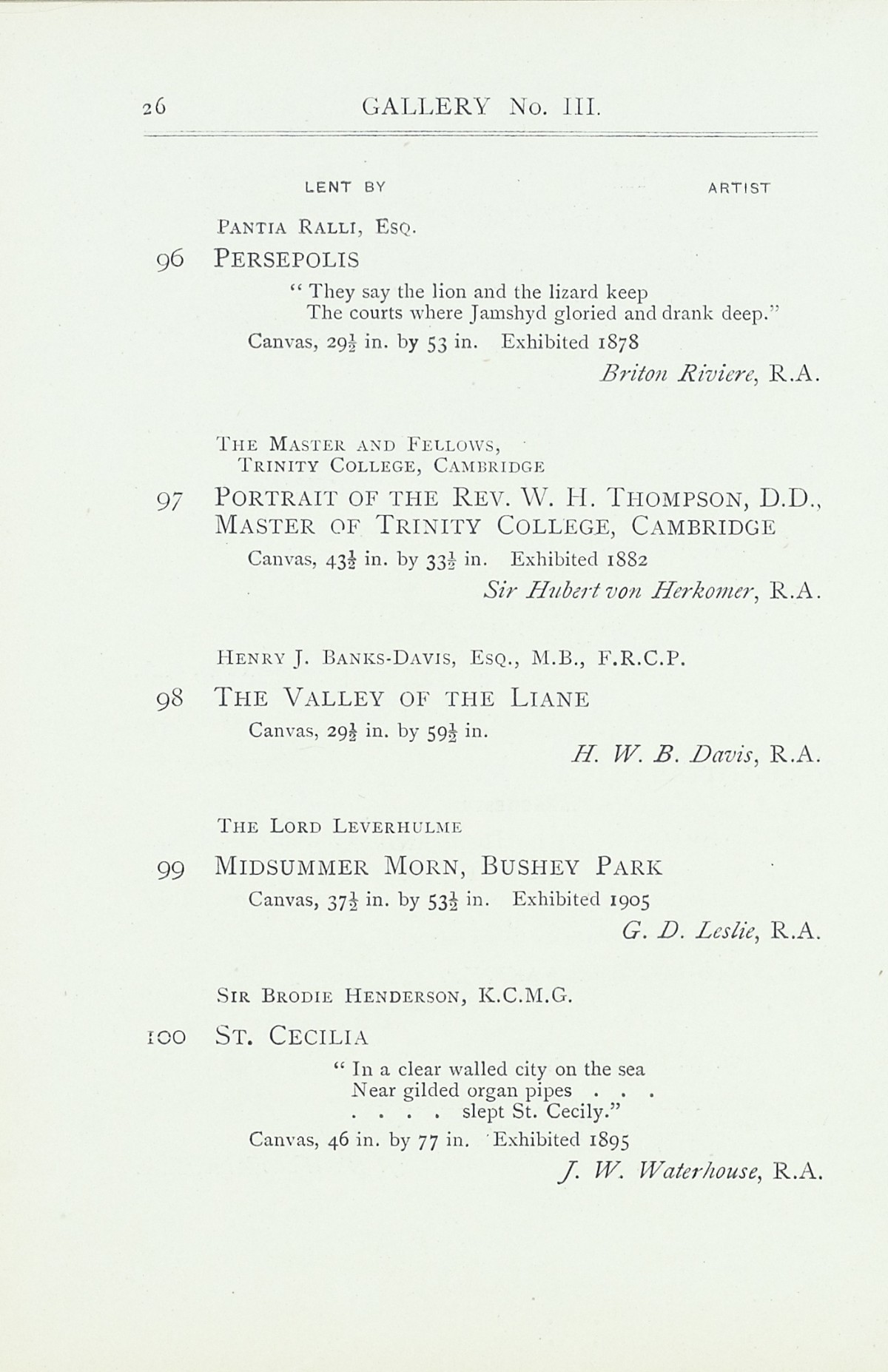 Page 28 of 1922 - Exhibition of Works by recently deceased Members of the Royal Academy