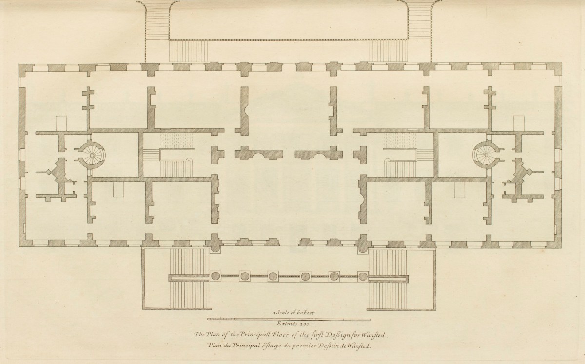 Colen Campbell, The first design of the west front of Wanstead House