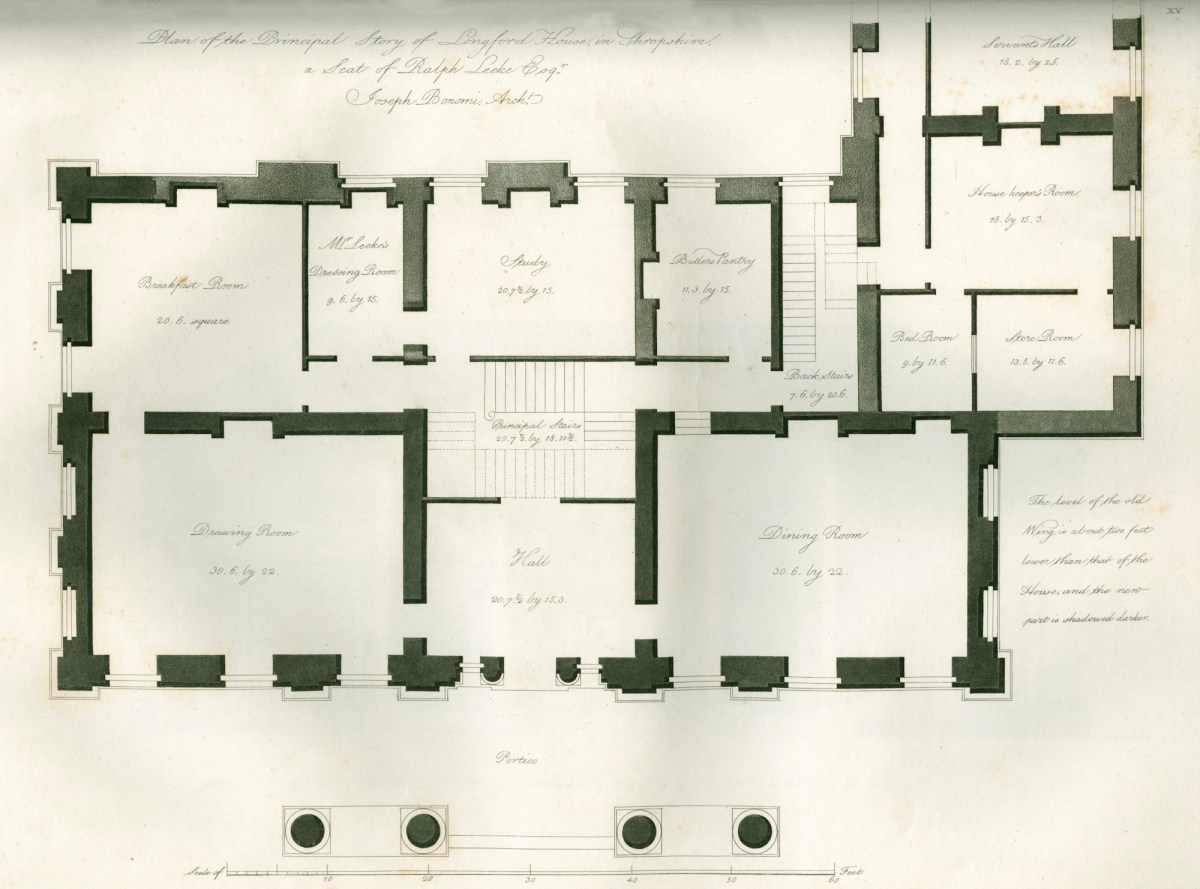George Richardson, 'Plan of the Principal Story of Longford House, in Shropshire ...'