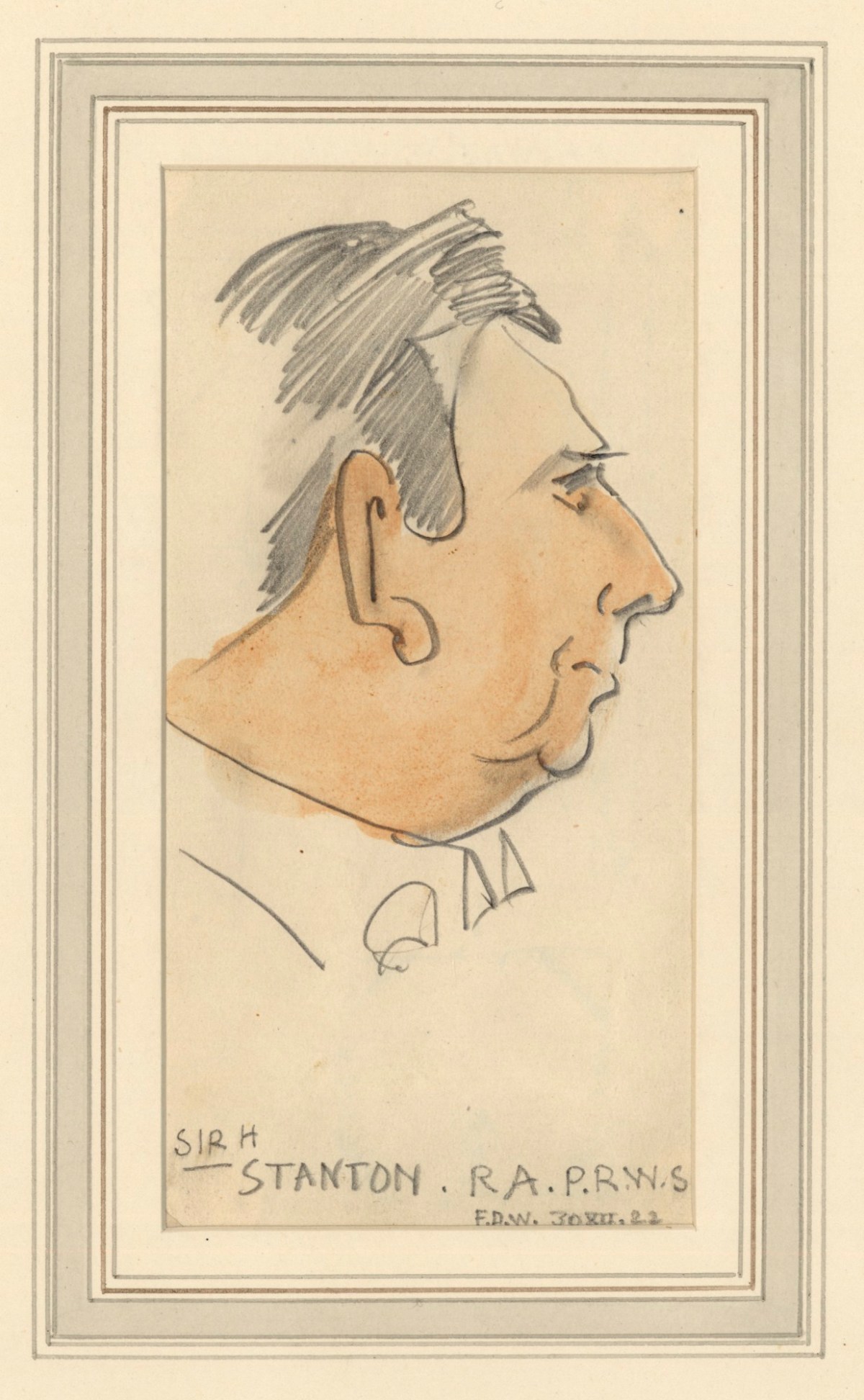 Francis Derwent Wood RA, Caricature of Sir Herbert Hughes-Stanton, R.A.