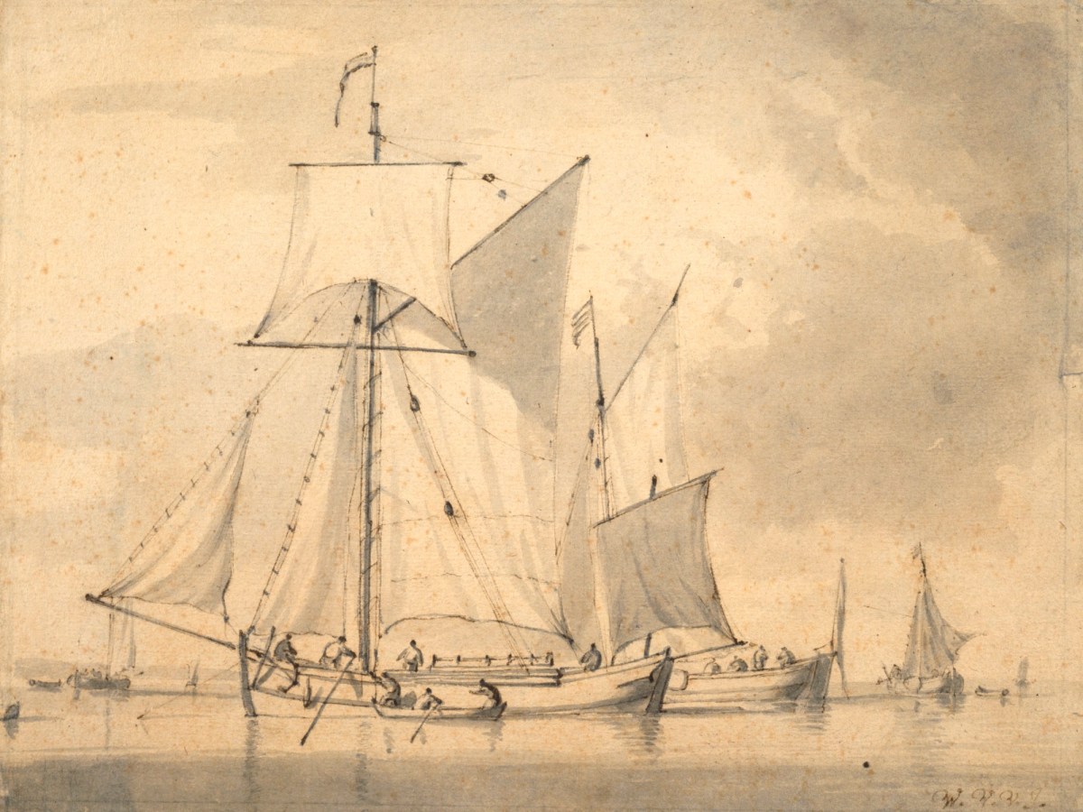 Willem van de Velde the younger, Coastal vessels at anchor