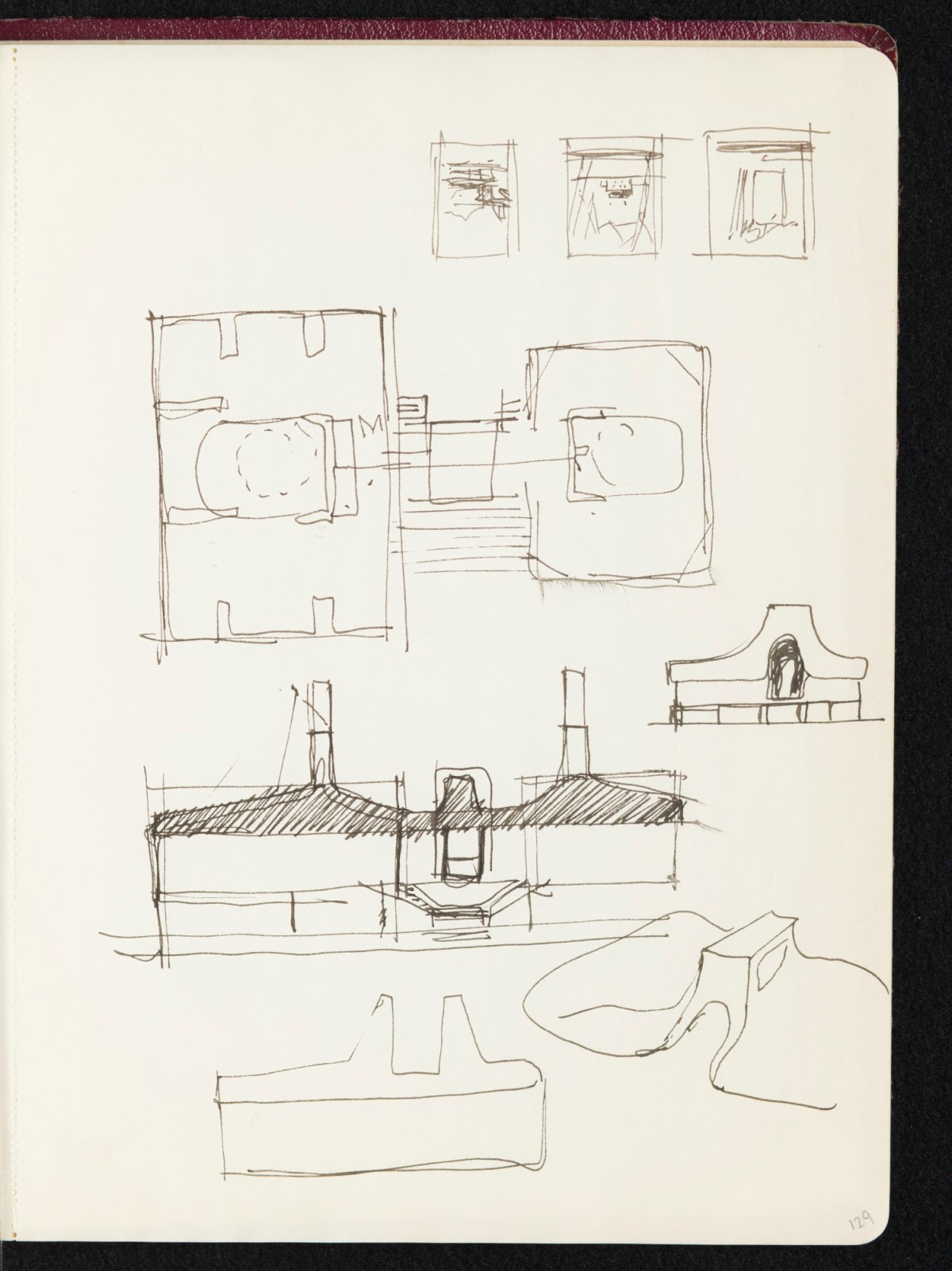 Sir Hugh Casson PRA, Sketchbook with designs and notes