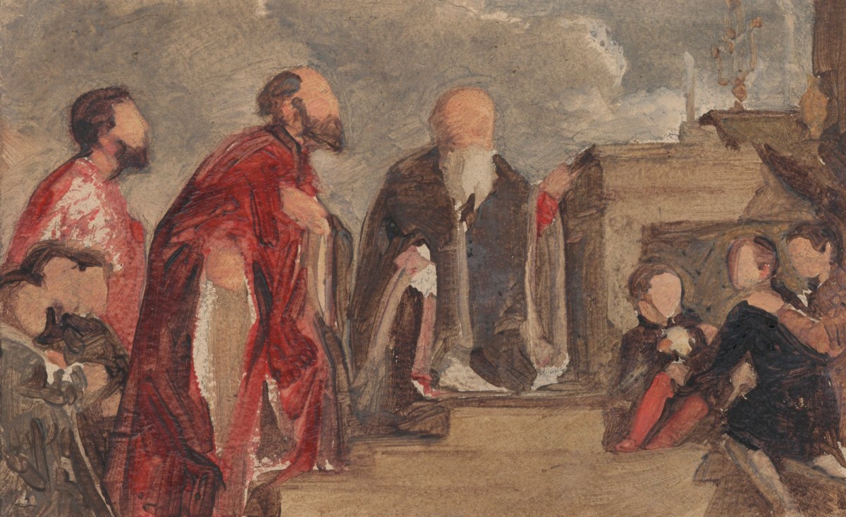 Solomon Alexander Hart RA, Watercolour study after Titian's 'The Vendramin Family'