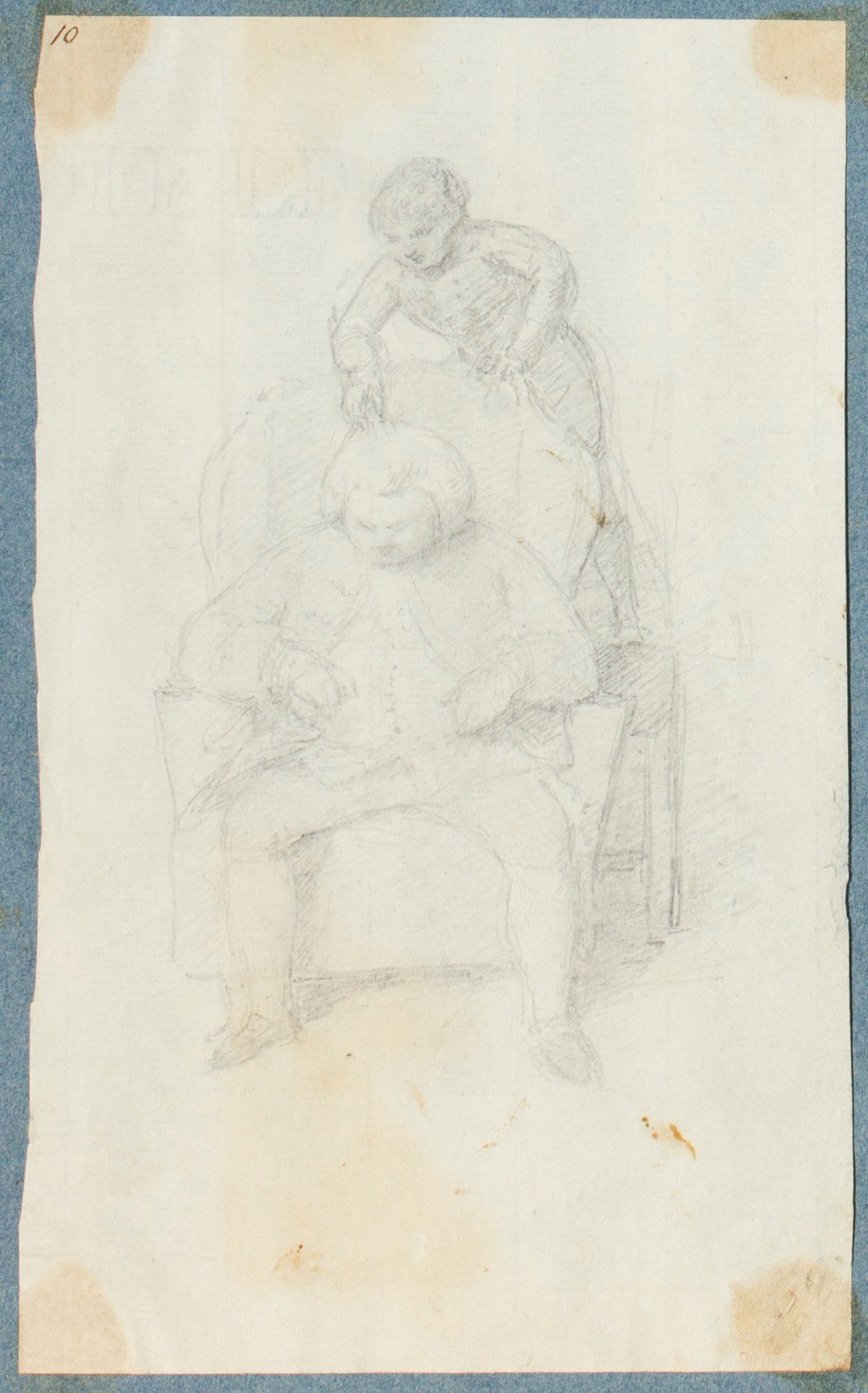 George Dance RA, A child pulling the wig of a sleeping man