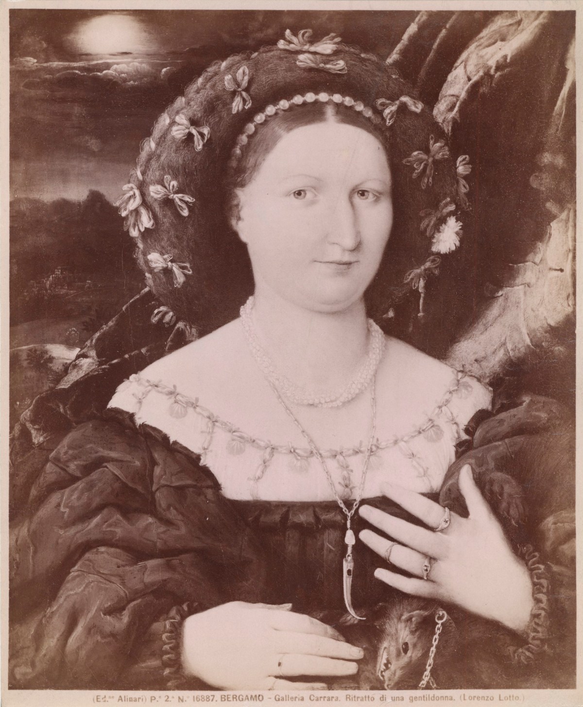 Fratelli Alinari Editori (Florence), Photograph of a painting 'Lucina Brembati' by Lorenzo Lotti