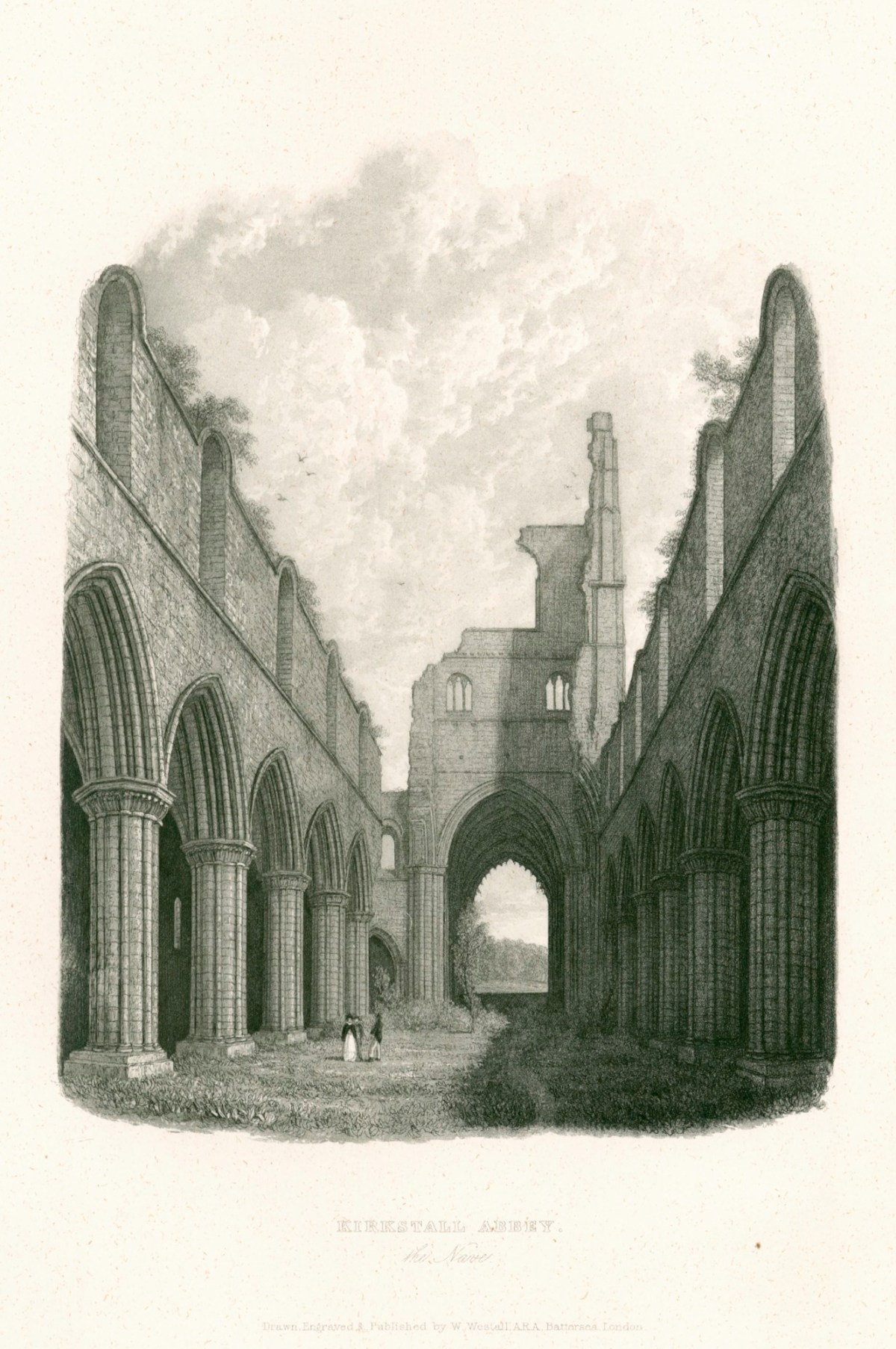 William Westall ARA, Kirkstall Abbey: the nave