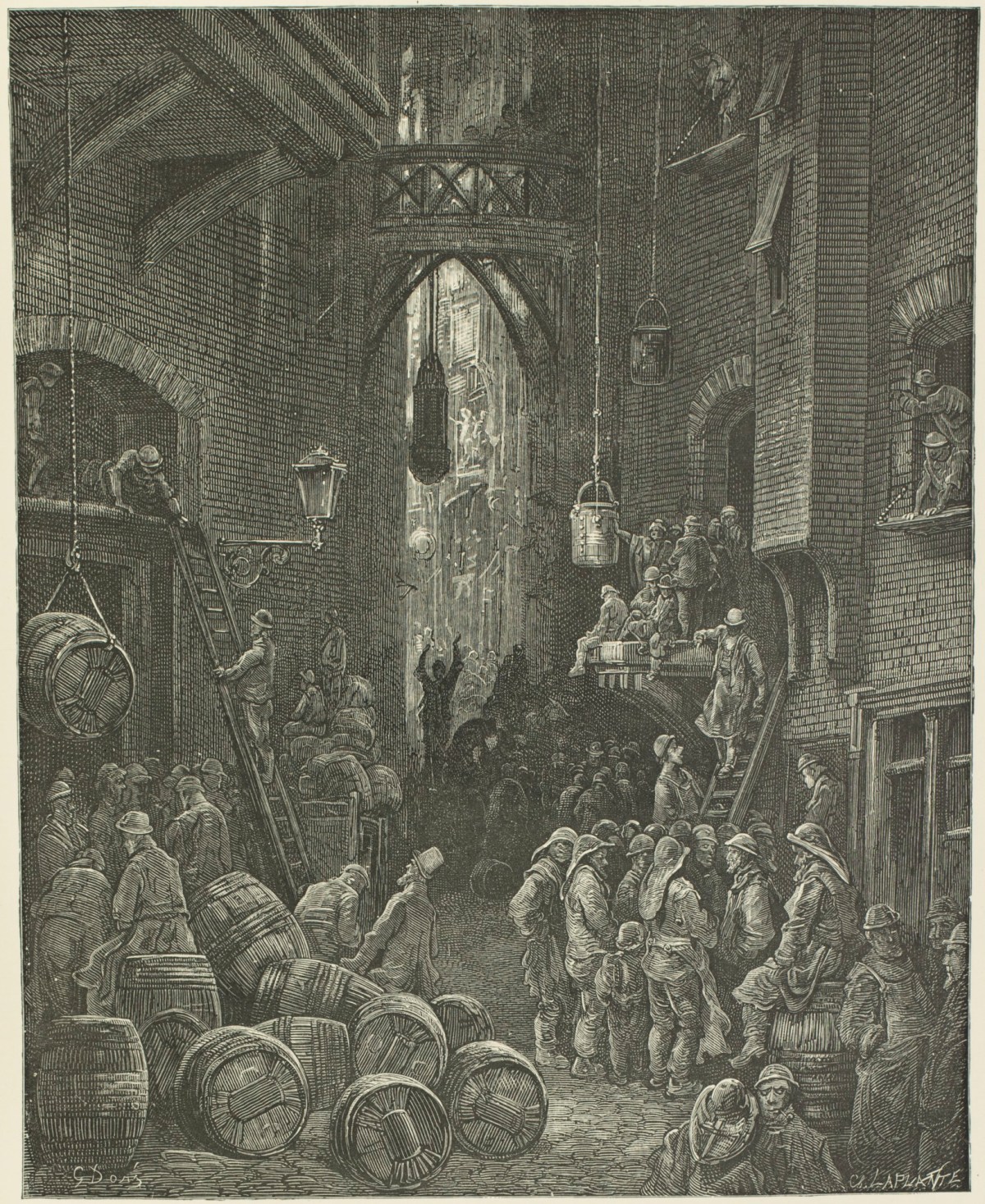 Gustave Doré, A River Side Street
