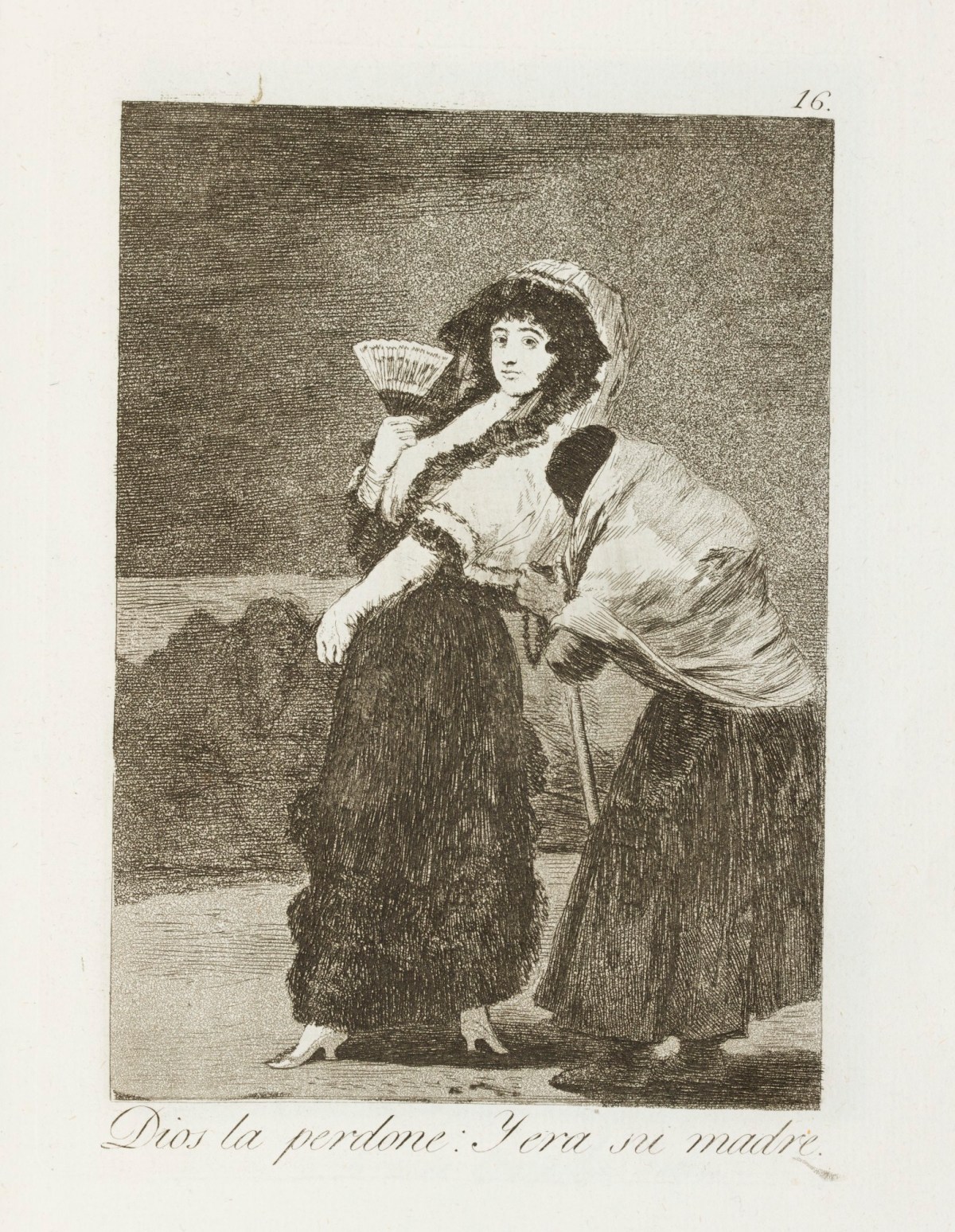 Francisco Goya, 'Dios la perdone: y era su madre.'