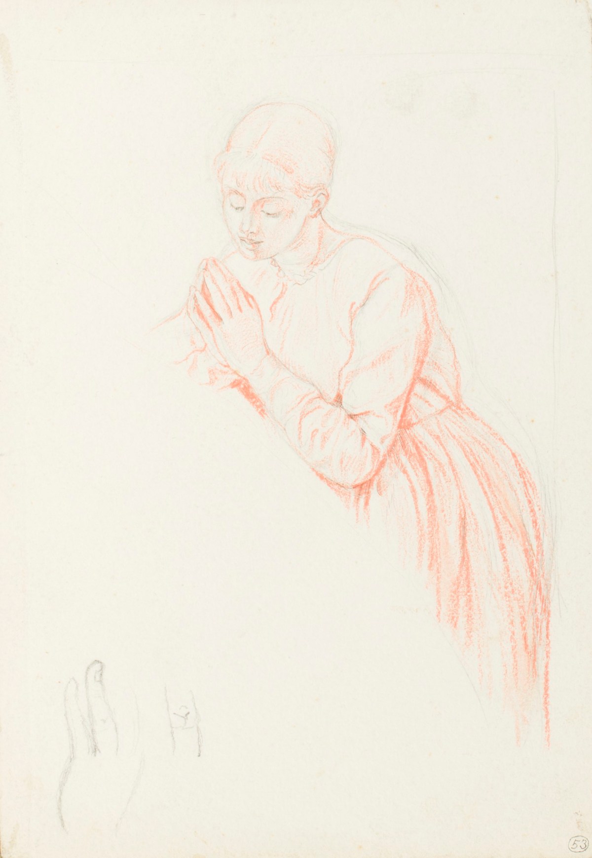 Henry Hugh Armstead RA, Study of a praying woman for the relief sculpture in the Julius Beer Mausoleum