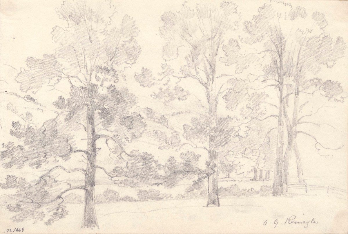 Oriana Georgiana Reinagle, A flat landscape with trees