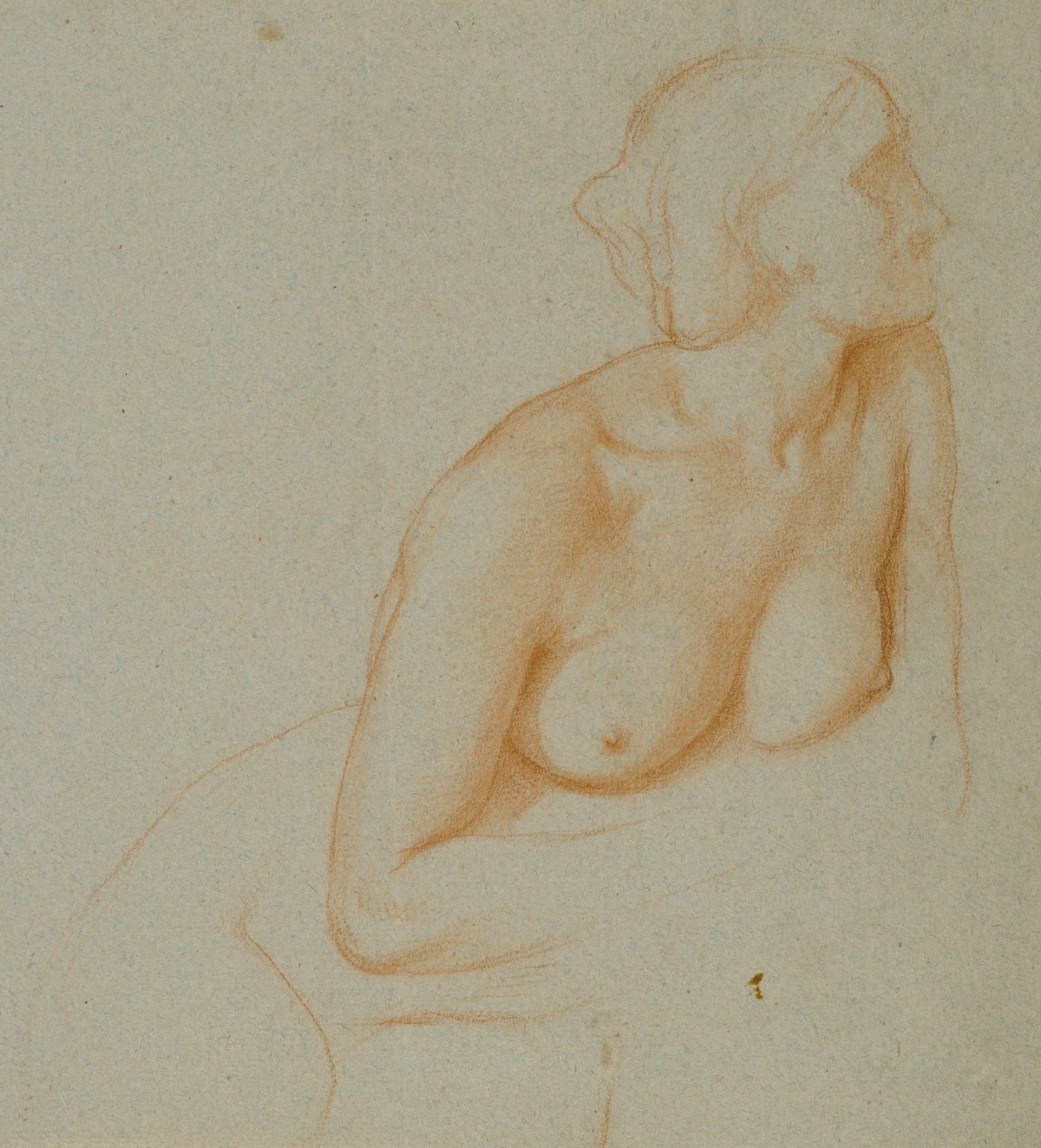 Lord Leighton PRA, Half-length study of a female nude for the figure of Eurydice in 'The Triumph of Music'