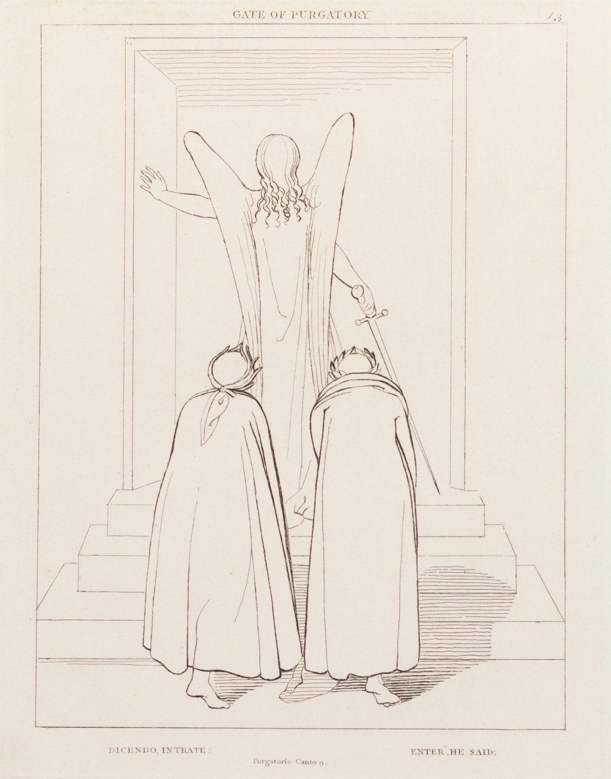 John Flaxman RA, 'The Gate of Purgatory' (from The Divine Comedy, Purgatory)