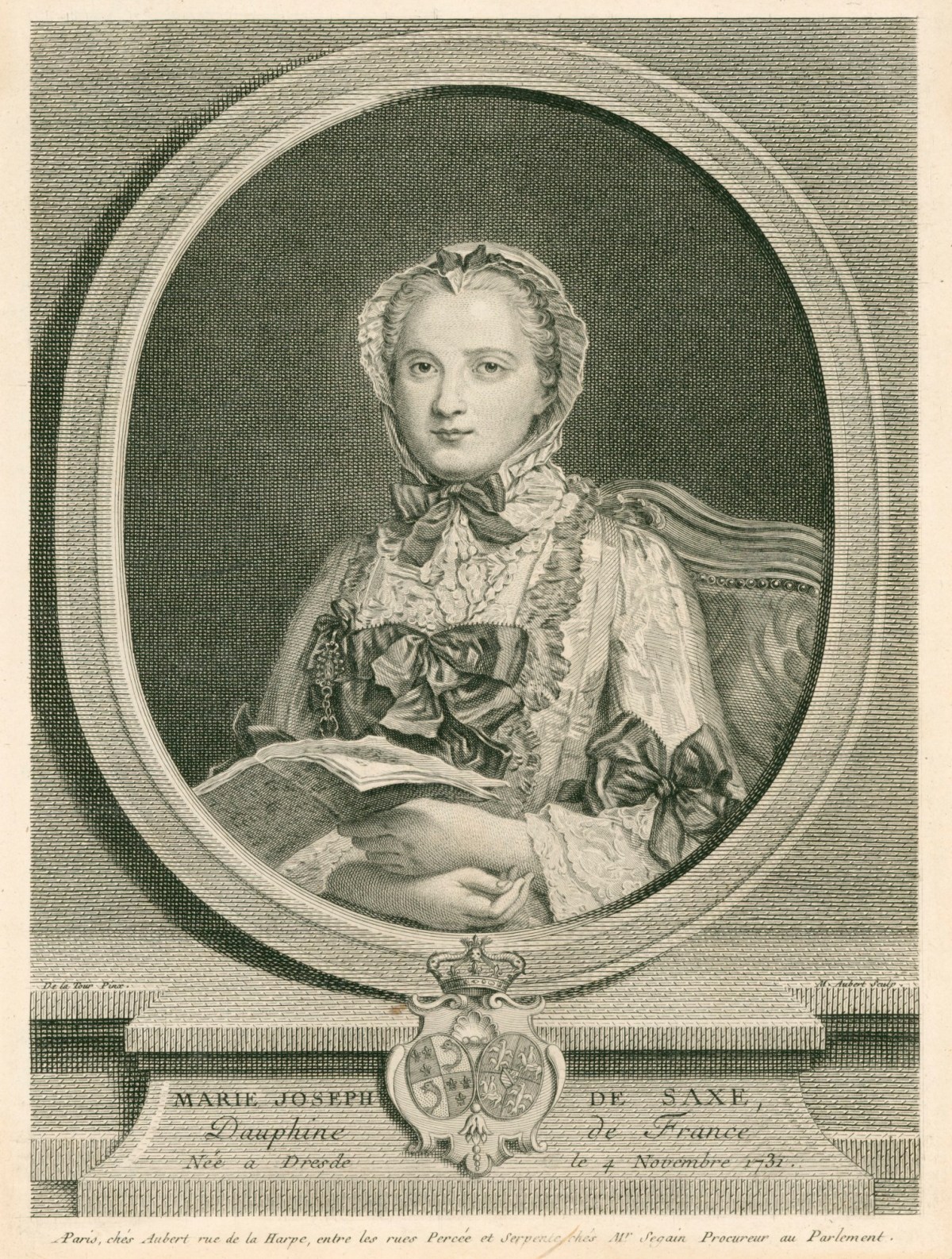 Michel Aubert, Marie-Josèphe de Saxe, Dauphine de France