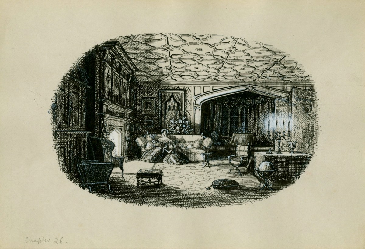 Charles W. Stewart, 'I lifted up my head and listened to the storm', illustration for Chapter 26 of Uncle Silas