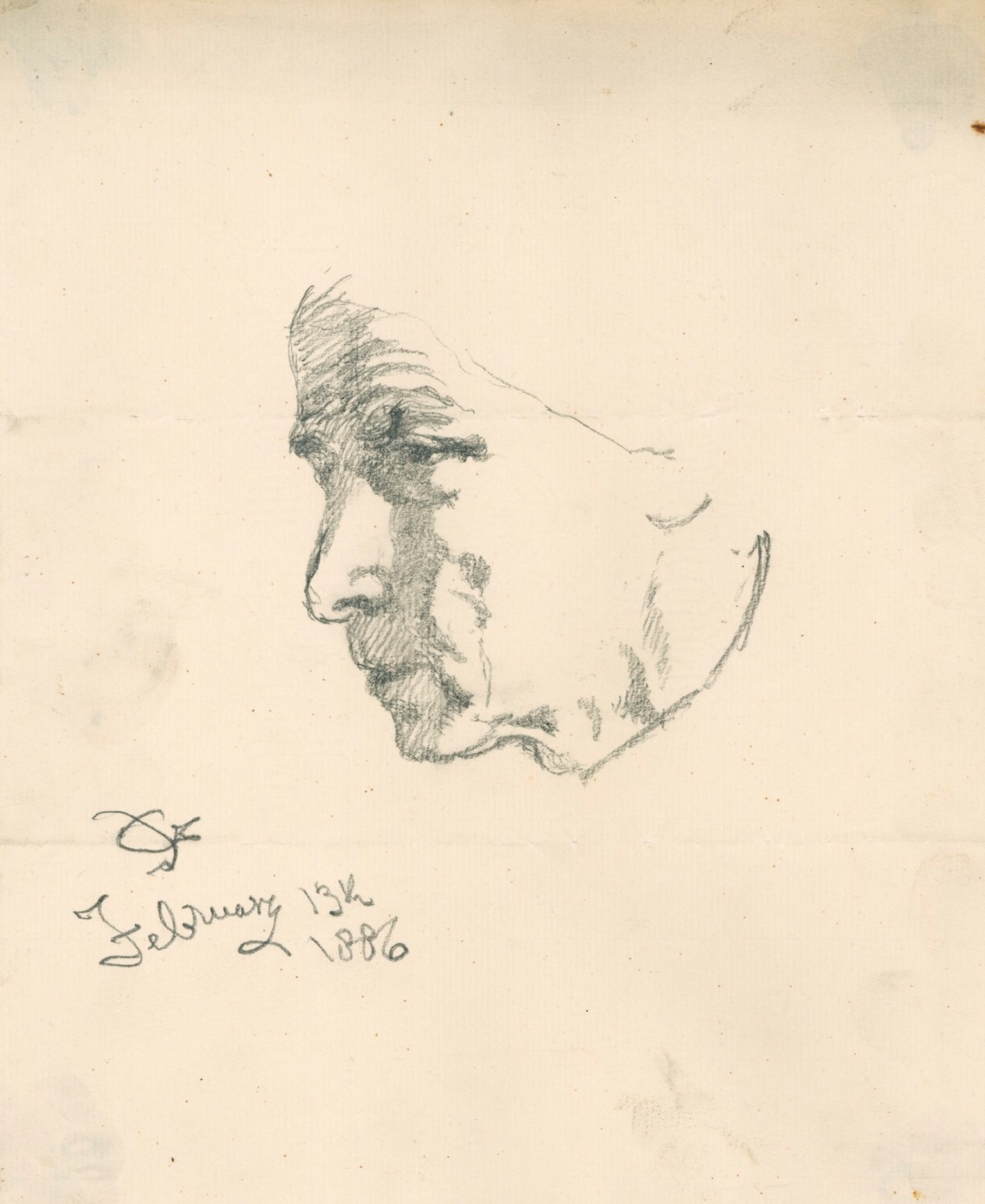 Sir John Gilbert RA, Study of a face