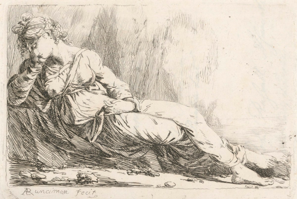 Alexander Runciman, Reclining woman in antique dress