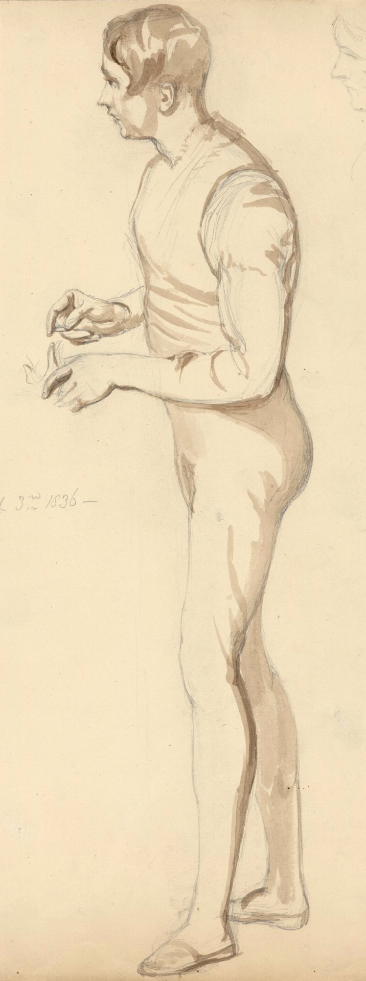 Solomon Alexander Hart RA, Standing male figure, possibly an athlete or acrobat