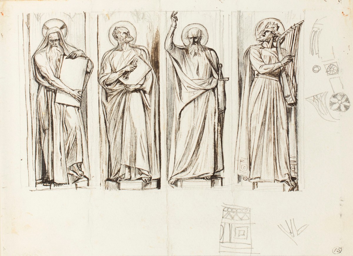 Henry Hugh Armstead RA, Four figures in niches, a design for part of the Westminster Abbey reredos