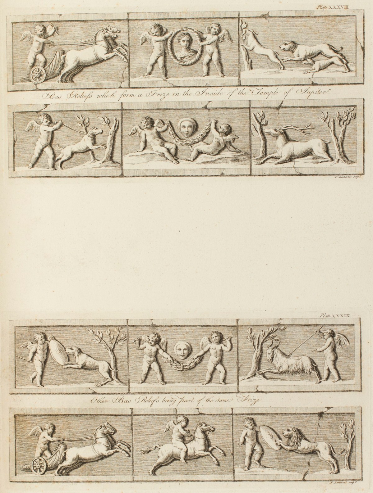 Charles-Louis Clérisseau, Bas-reliefs from the Temple of Jupiter