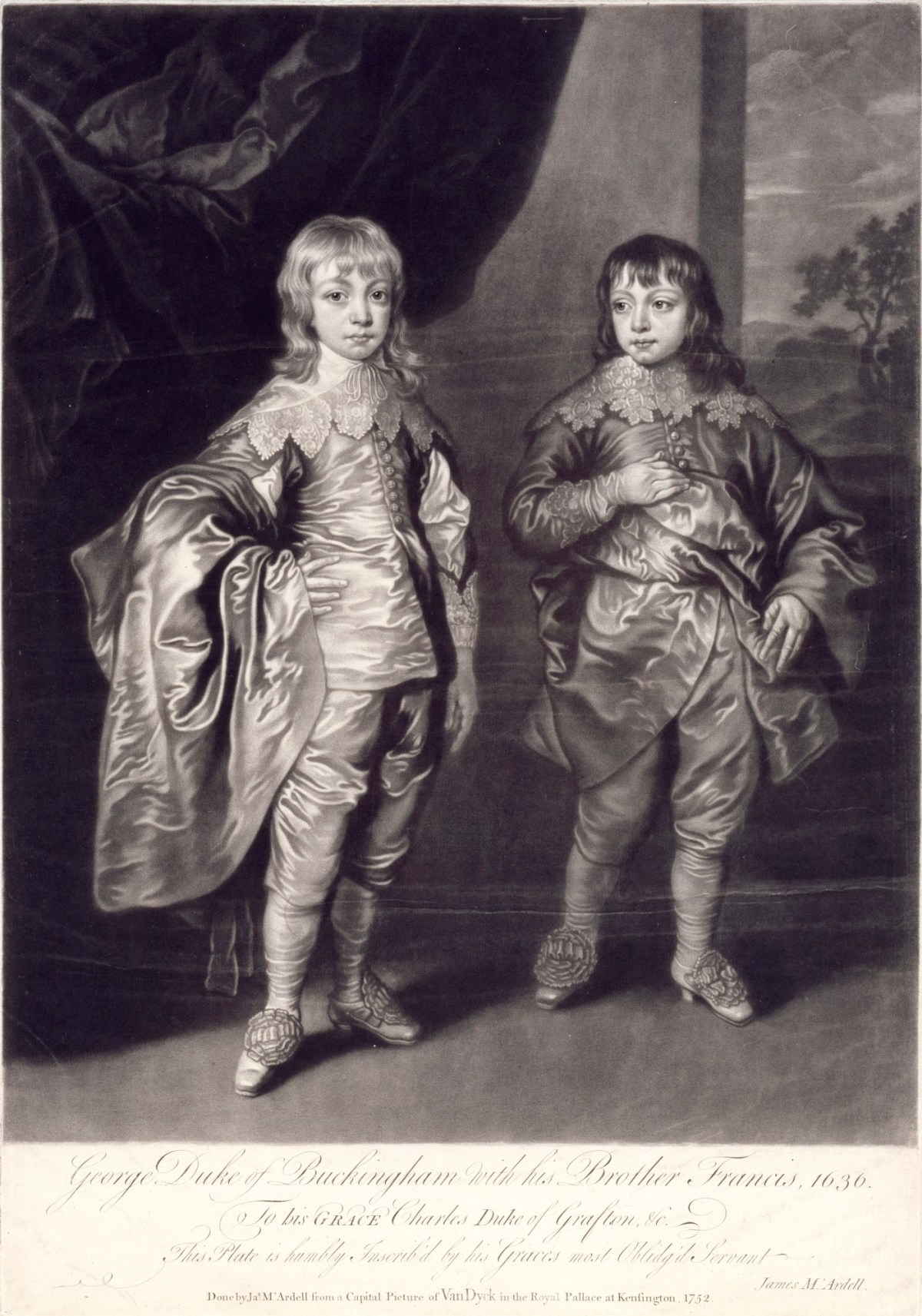 James MacArdell, Portrait of George Villiers, 2nd Duke of Buckingham, and his brother Lord Francis Villiers