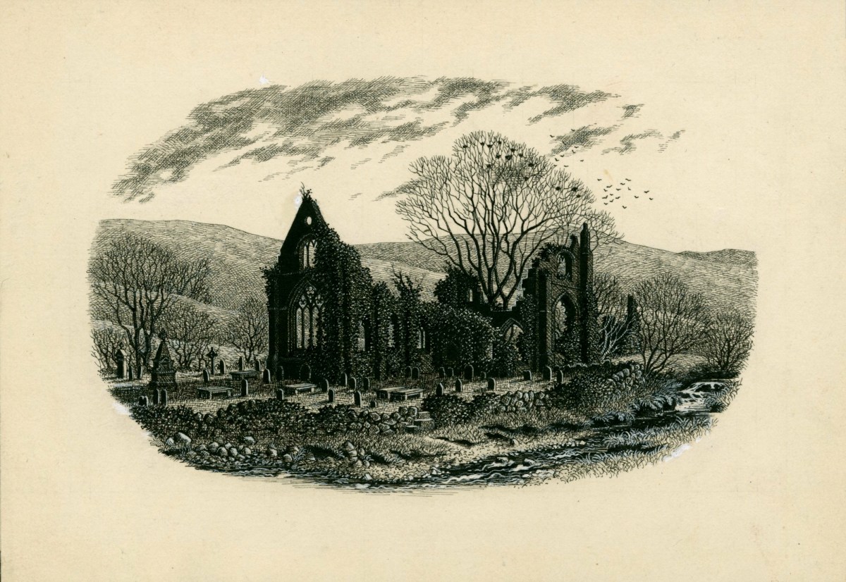 Charles W. Stewart, 'Looking with the absorbed gaze of an artist on the ruin', illustration for chapter 8 of Uncle Silas