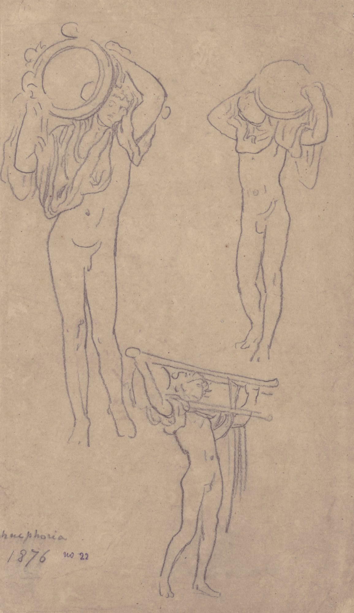Lord Leighton PRA, Tracing of figures for 'The Daphnephoria'