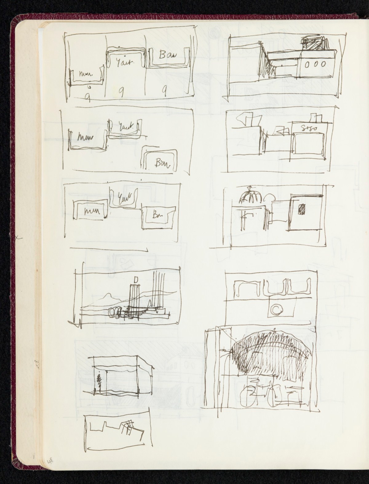 Sir Hugh Casson PRA, Sketchbook with designs and notes