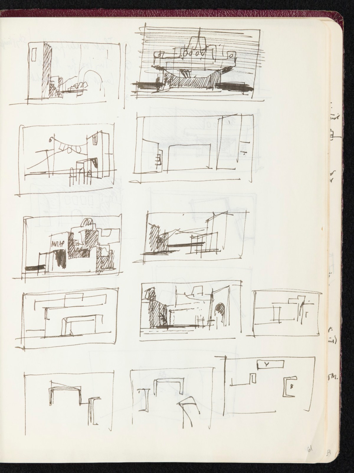 Sir Hugh Casson PRA, Sketchbook with designs and notes