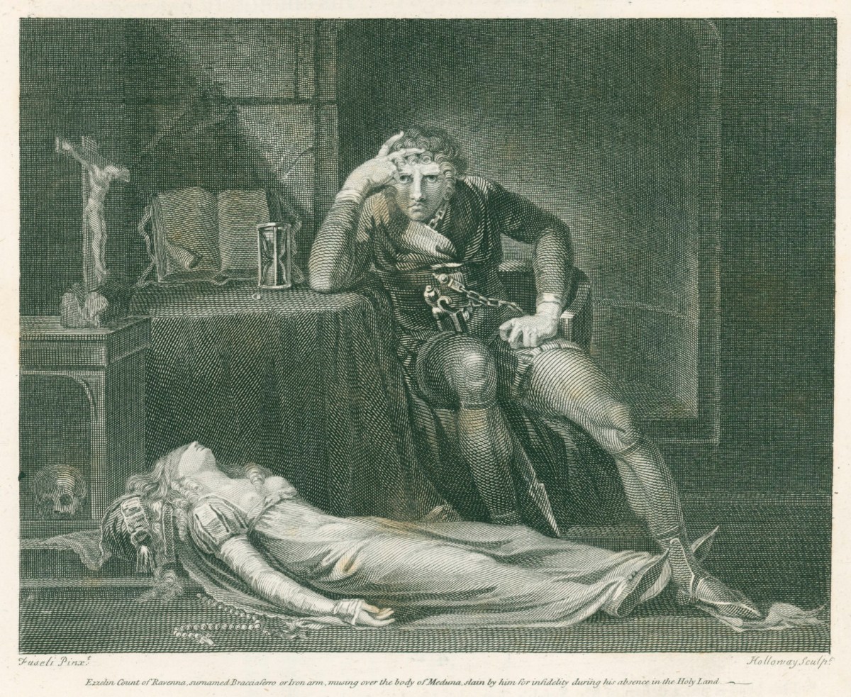 Henry Fuseli RA, Ezzelin Bracciaferro musing over the Body of Meduna