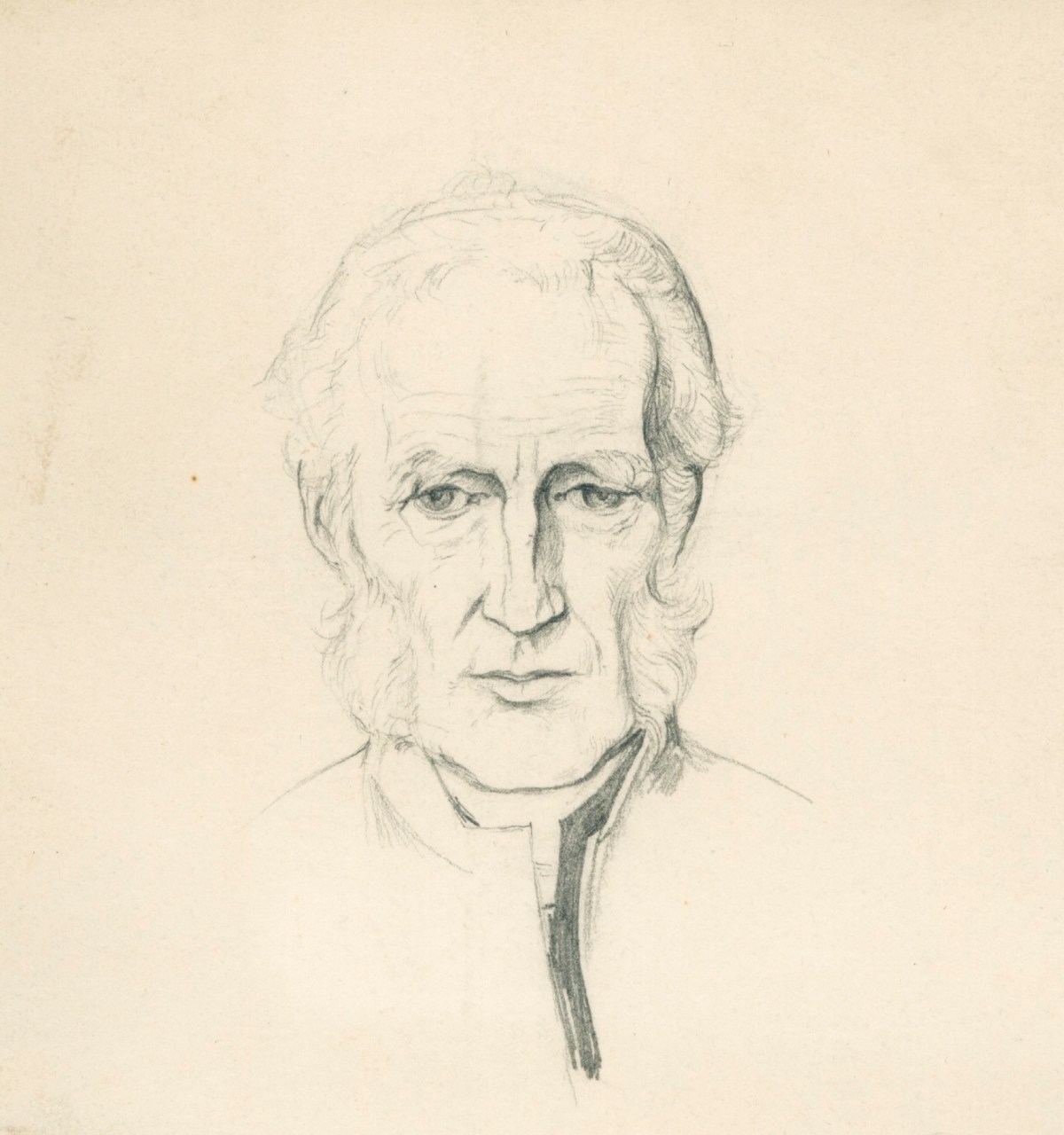 Henry Hugh Armstead RA, Pencil portrait of Bishop Ollivant for monuments in Llandaff Cathedral