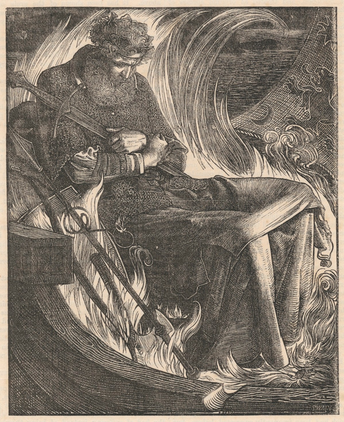 Frederick Augustus Sandys, The Death of King Warwulf