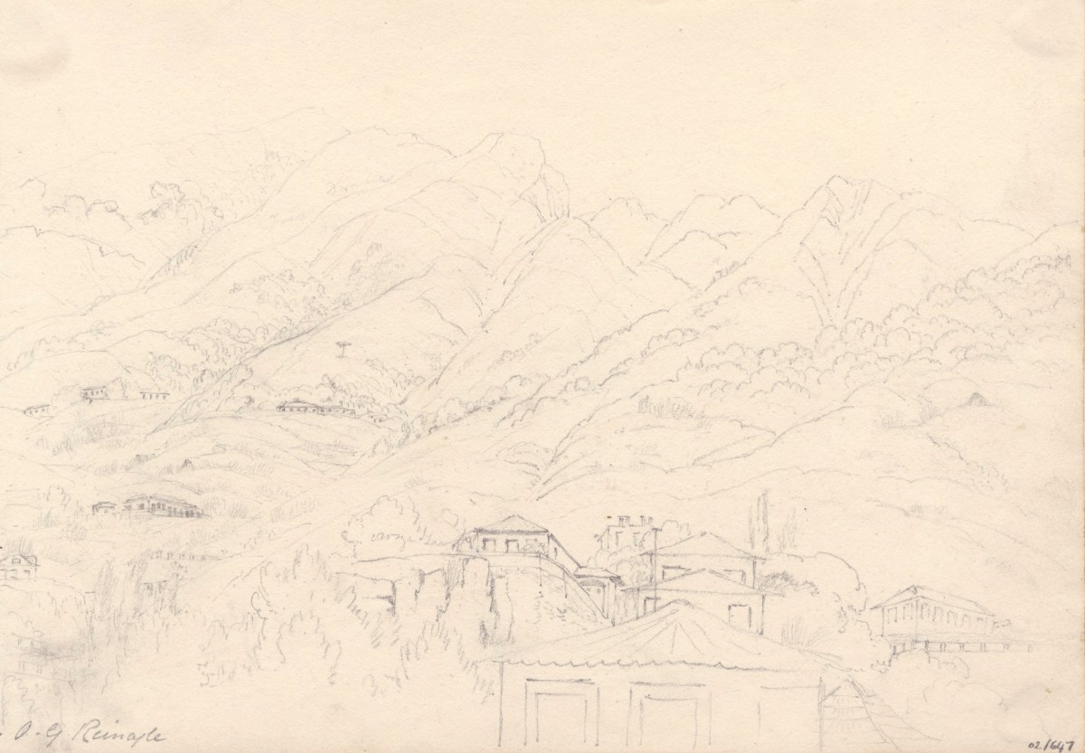 Oriana Georgiana Reinagle, Landscape with hills and houses