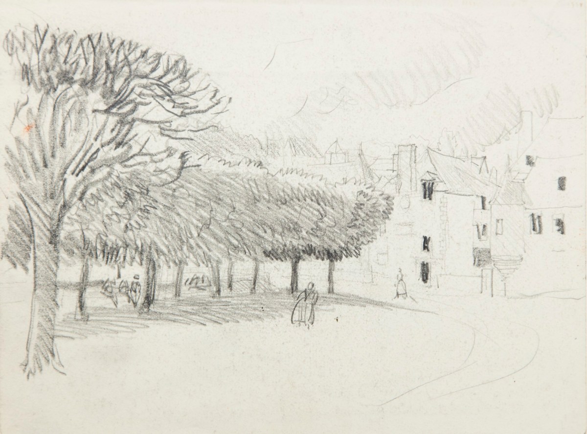 Sir George Clausen RA, Sketch of a chateau and grounds