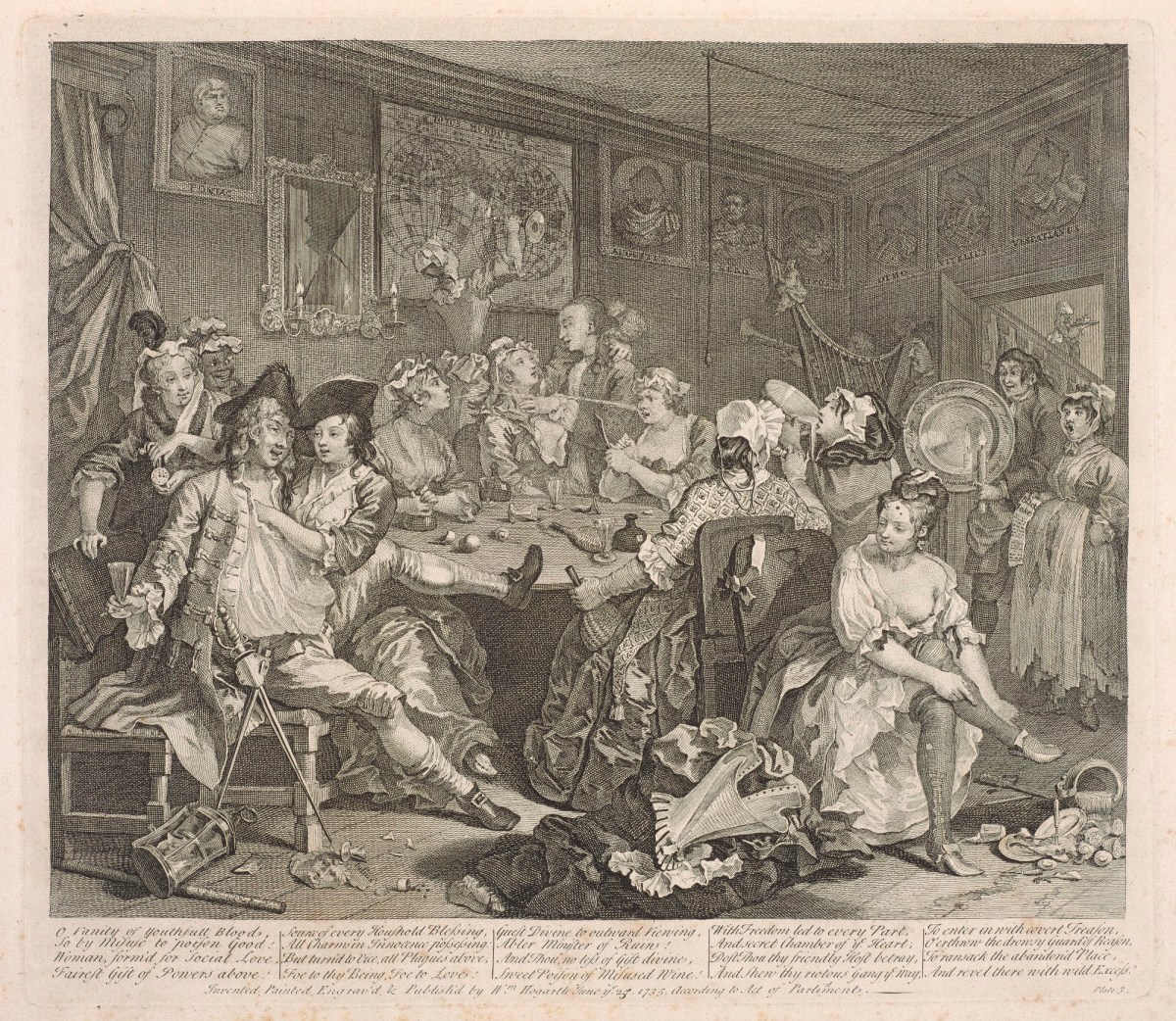 William Hogarth, A Rake's Progress, plate 3