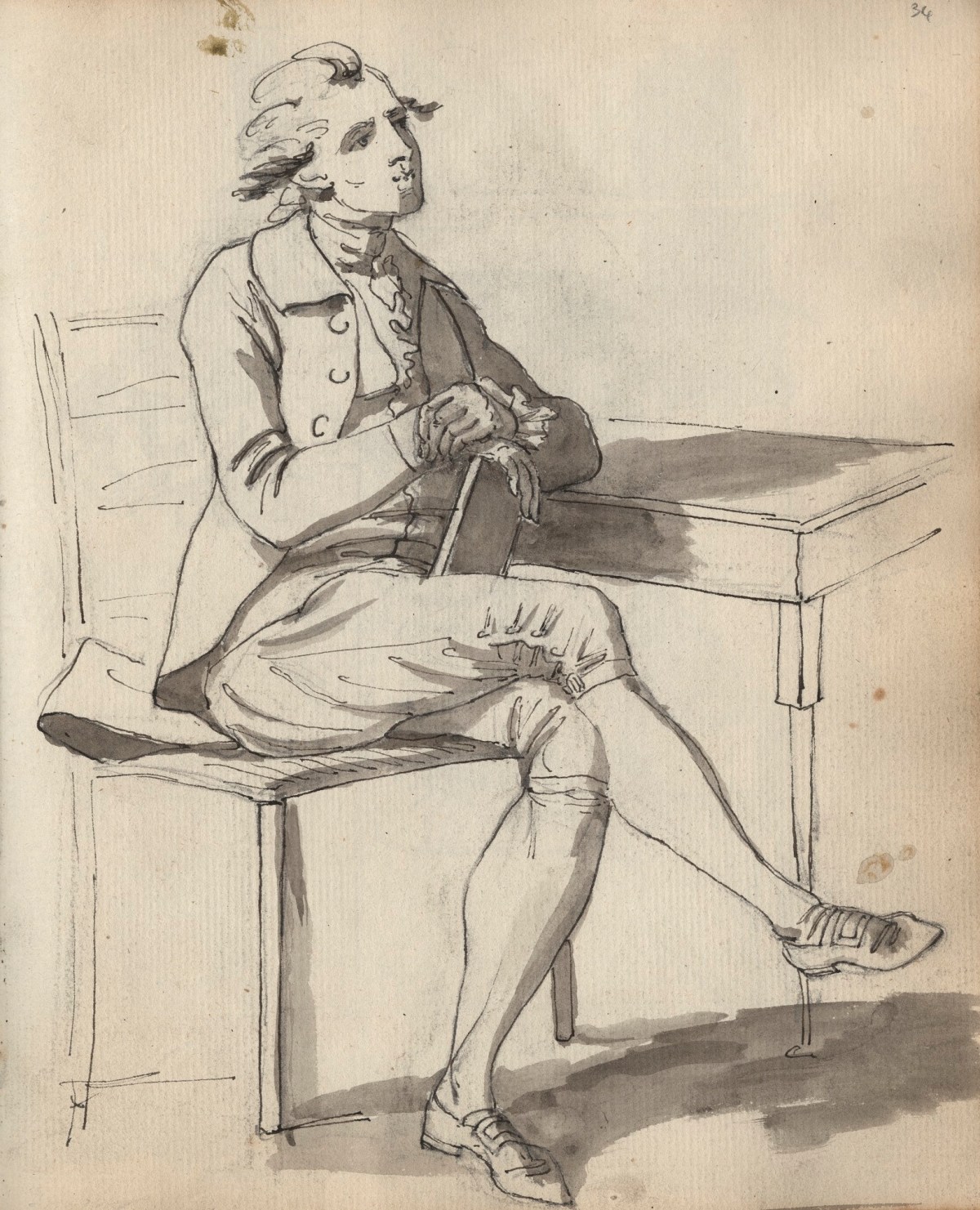 Unknown artist, Leaf from a sketchbook